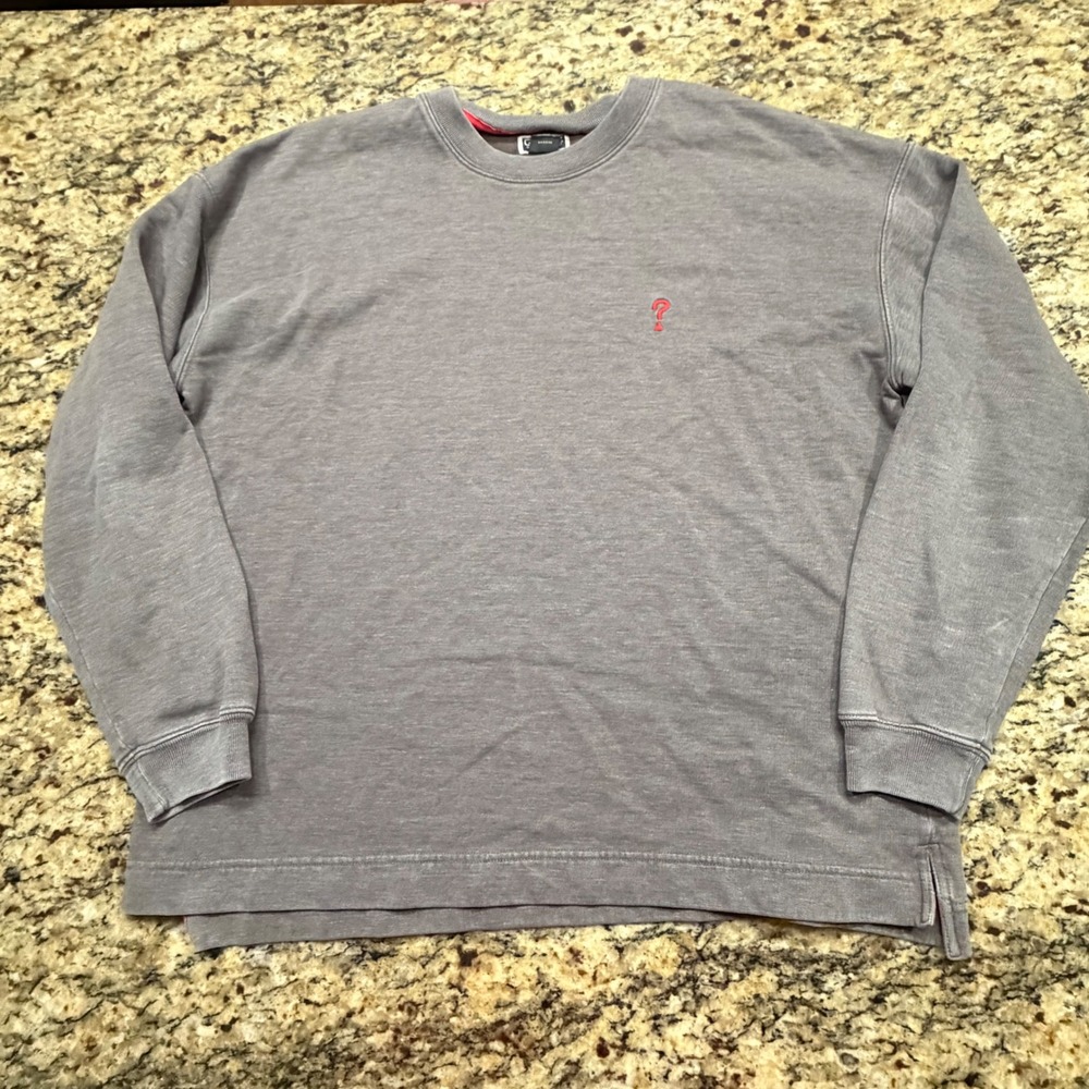 Vintage Guess‎ Jeans Mens Sweatshirt L Grey Embroidered Logo Pullover Crewneck